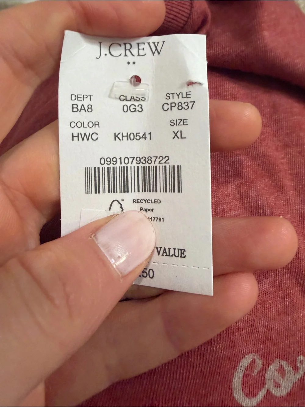 J. Crew small hole